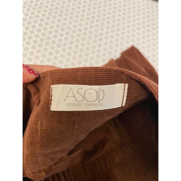 Vintage Women Pants XS Brown Corduroy Beaded High Rise Pleat Celestial Boho 70s - Picture 5 of 11